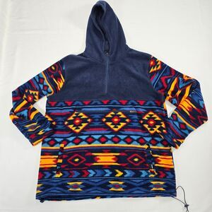 RSQ Men's Southwestern Print 1/4 Zip Fleece Pullover Hoodie Size L